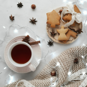 Tea In White Ceramic Mug Near Cookies