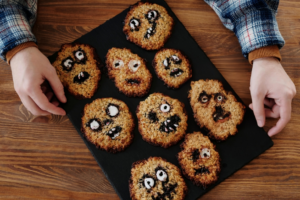 Brown Cookies Decorated With Various Facial Expressions