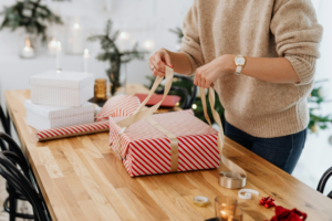 Woman Wrapping Gifts