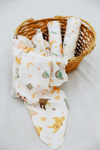 Cozy Baby Blankets in Wicker Basket
