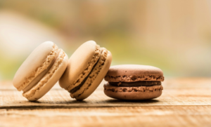 Delicious Assortment of Macarons on Wooden Surface