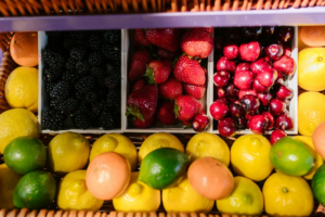 Fresh Fruits in a Woven Basket