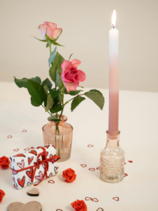 A Candle, Roses, and a Valentines Gift