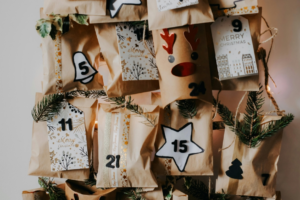 Paper Envelopes with Christmas Decorations
