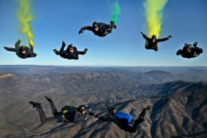 some people get experience through skydiving