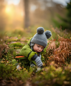 Boy in Gray Knit Hat
