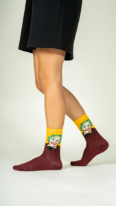 A Woman is wearing Quirky Socks