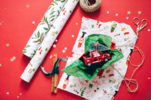 A Toy Car and Gift Wraps
